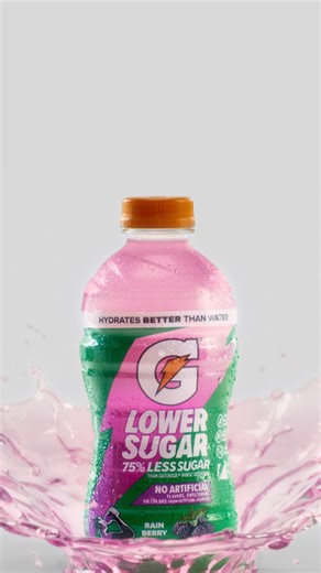 Introducing Gatorade Lower Sugar. No artificial flavors, sweeteners, or colors. | Gatorade