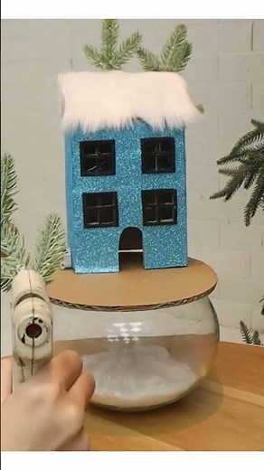 DIY glowing winter village decor #diy #cristmasdecor #christmas