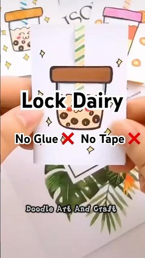 No Glue ❌No Tape ❌ Lock paper diary #diy #craft #notebook #journal