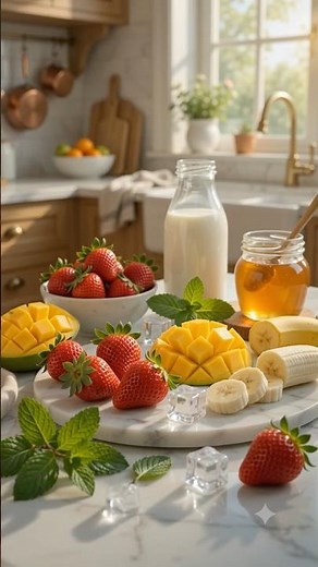 Mango strawberry smoothie