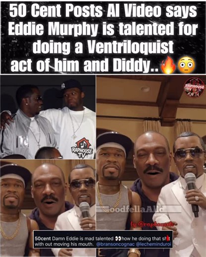 RaphouseTV on Instagram: "50 Cent Posts AI Video says Eddie Murphy is talented for doing a Ventriloquist act of him and Diddy..🔥😳 thoughts on this???"