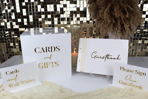 Guestbook, Card Box & Signs X2 Package, Acrylic Wedding Card Box, Card Box, Acrylic Card Box, Wedding Card Box, Wedding Decor, Wedding Signs - Etsy