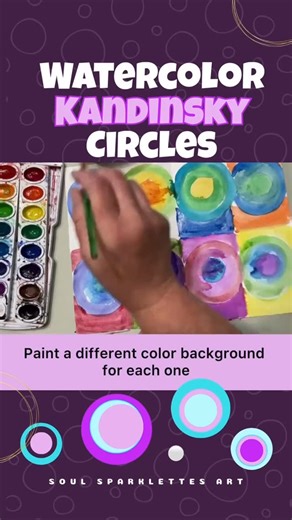 Soul Sparklettes Art | Julie Soul | 🎨 Explore Color with Kandinsky! This Watercolor Circle Art Project is the perfect way to introduce kids to abstract art and color theory!... | Instagram