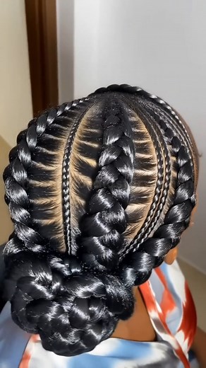 Braided Low Bun with Sleek Finish 🌹 #braidstyles | Braids for Women