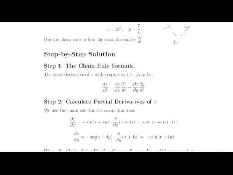 Find dz/dt​ Using the Chain Rule | Multivariable Calculus Problem