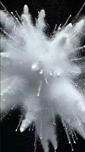 3d Animation White Colorful Explosion of Particles Powder Black Background Burst