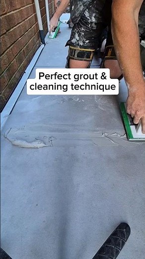 How to grout using Mapei grout 🙌 #landscaping #howto #diy #tips #patio #work #grout #mapei #fyp