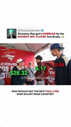 Ray's REAL-TIME income VS the RICHEST nfl player Tom Brady 🤯 #money