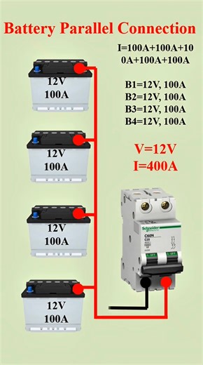 Battery Parallel Connection diagram #electrician #CircuitDiagram #Industrial #technicaleducation | Resonance Automation