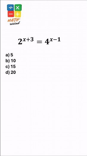 Exponential Equation Challenge: 2ˣ⁺³ = 4ˣ⁻¹ — can you solve for x?