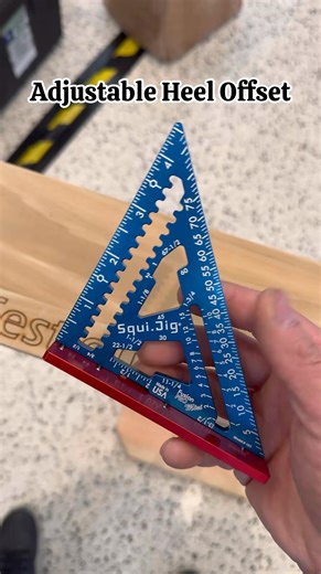 This is a neat feature of @squi.jig ‘s new micro square - an adjustable offset for the heel. Simply remove the screws, move the heel over, and put the screws back in. When centred it is 3/8” on each side. I could see this being handy on a specific job where you require a certain reveal for that entire job. What do you think? . . . . . . . . . . #microsquare #trimsquare #speedsquare #squijig #carpentry #trimcarpenter | The Sidding Guy