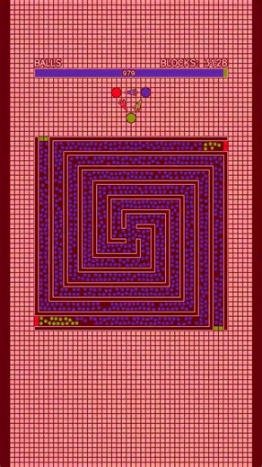 Bouncing Balls Multiply in a 4-Way Spiral! Satisfying Chain Reaction Simulation