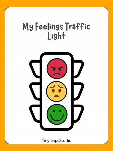 Feelings Traffic Light Printable, Emotional Regulation Worksheet, Calm Down Strategies, Anger Management, Social Learning Activity. - Etsy