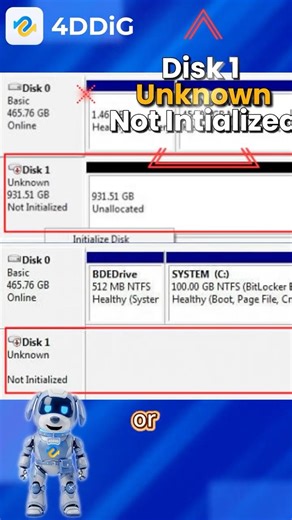Disk 1 Unknown Not Initialized? Fix It in 60 Seconds #shorts