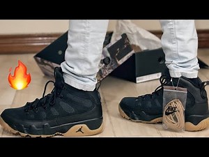 Nike Air Jordan 9 Retro Boot NRG Black Gum Unboxing and On-Foot