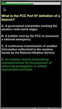 Ham Radio Technician license exam T1A Purpose and permissible use of the Amateur Radio Service