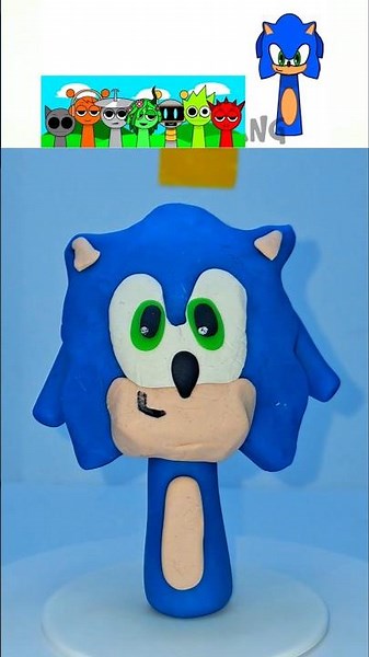 Sprunki 🎵 I Made Sonic The Hedgehog 🦔 With Clay 🔵⚪️ #sprunki 🎶