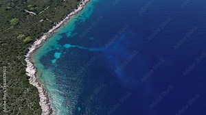 Vis Island, Italian Lissa, island of Croatia in the Adriatic Sea. It is the outermost major island of the Dalmatian archipelago panoramic aerial view landscape