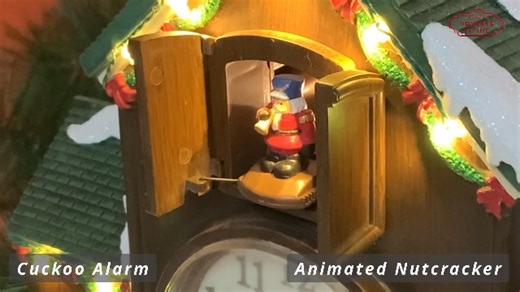 Watch Moments In Time Cuckoo Clock with Christmas Village Scene on Amazon Live