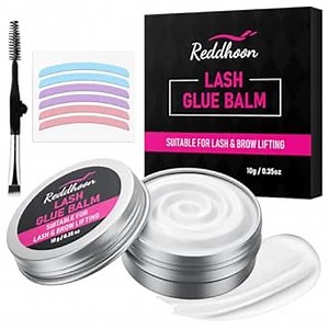Lash Lift Glue Balm Kit, Eyelash Lift Glue Adhesive & Lash Lift Rods with Brush for Lash Lift & Brow Lamination, Strong Viscosity & Water Solubility for Eyelash Perm Kit, 0.35Oz/10G