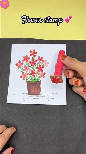 Diy homemade flower stamp for kids #kidsvideo #art #cartoon #shortfeed #diy
