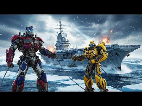 Optimus Prime & Bumblebee Rescue a Colossal Aircraft Carrier Frozen in Arctic Waters