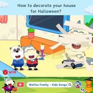 Halloween is coming! Let's join in on the fun song and decorate a house for Halloween 👉 Stay tuned for new songs on the Wolfoo Family - Kids Songs YouTube channel #woa #woanetwork #wolfoo #NurseryRhymes #cartoonforkids #superpets #halloween | Wolfoo Nursery Rhymes