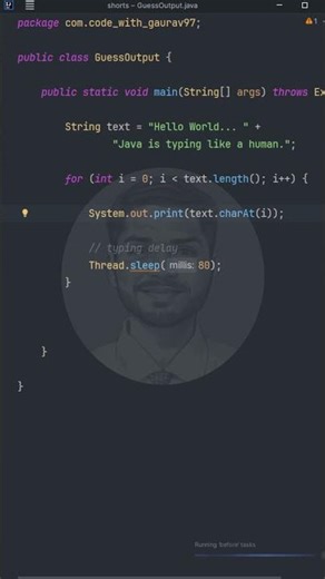 Java simulation of human typing #coding #tutorial #shorts