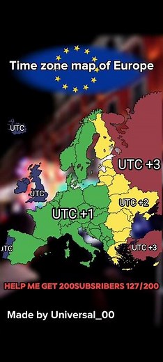 Time zones map of Europe