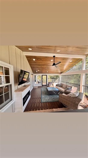 Old screen room out. New vaulted screened-in living space in. Clean, modern, and built to enjoy # | Distinctive Designers & Builders