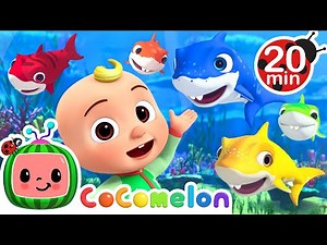 Colorful Baby Sharks | CoComelon 🍉 | Nursery Rhymes For Kids