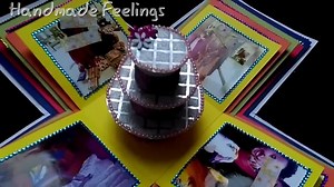 Jumbo Size Cake Explosion Box having 6 Layers Gifted from a girl to her best friend.. Customization for any Occasion : Valentines, Anniversay, Birthday etc.. Size 15x15 cm Pics Required : 25 pics.. Delivery Time : will be delivered within 7 business days after dispatching.. For Orders and Queries.. plzz Inbox | Handmade Feelings