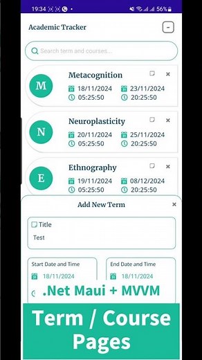 🎓 Course Management App UI | .NET MAUI + SQLite
