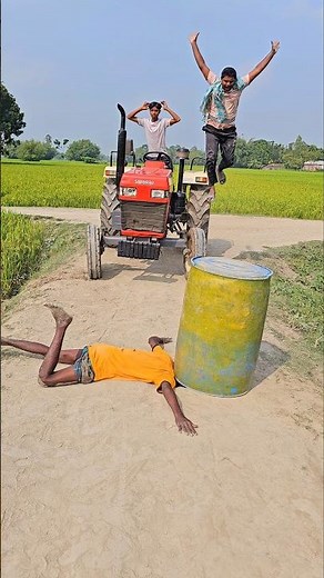 Jumping from tractor.