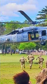 Navy SEALs Drop From Airborne Helicopter 💥 #Shorts
