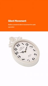 Abdurey Small French Retro Decorative Wall Clock, Ivory White Vintage Oval Style,Silent Battery Operated Boho Decor Wall Clocks for Farmhouse,Kitchen,Bedroom,Bathroom(10.4" H x 6.7" W)