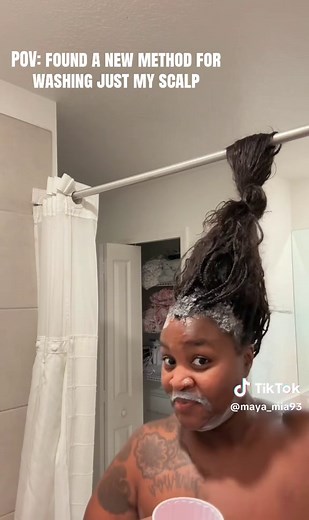Found a way to wash just my scalp with these braids 😂😂😂 #fyp #innovation #blackwomeninstem