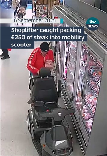 A prolific shoplifter was caught hiding steaks in his mobility scooter just days after a court gave him a chance to turn his life around. CCTV footage shows Malcolm Ravenhill, 63, parking up next to the fridges and placing more than £250 worth of meat in a storage compartment on his vehicle. The theft at the Co-op in Orton Goldhay in Peterborough on 2 September came just six days after Ravenhill had been given a suspended sentence by Peterborough magistrates, having admitted eight other counts o