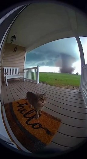 78K views · 283 reactions | My Nest camera recorded the moment a massive tornado descended on our home. You can see my cat, Patches, desperate to get inside. I have never been so scared in my entire life. This is the raw footage of what happened. #Tornado #ExtremeWeather #CatLover #StormChasing #DoorbellCamera #Scary #Viral #Weather #USA #midwestliving | Riddle World | Facebook