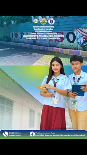 📢 𝑺𝑻𝑨𝑹𝑻 𝑬𝑨𝑹𝑳𝒀, 𝑺𝑼𝑪𝑪𝑬𝑬𝑫 𝑬𝑨𝑹𝑳𝒀! The Early Registration for the incoming Grade 7, Transferees, and Balik-Aral students is fast approaching. Come and be a Batang Sergio! Stay tuned to our page for further details and announcements regarding the Early Registration at Governor Sergio B. Morales National High School. For inquiries, contact us at: 📞09103905898 📞09606478884 #ASENSOBatangSergio #DepEdKoronadal | DepEd RXII Governor Sergio B. Morales National High School