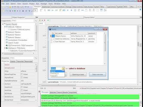 Preview of Lesson 8 of the paid part from my second book of Lazarus IDE. 7. TSQLConnector - part VI