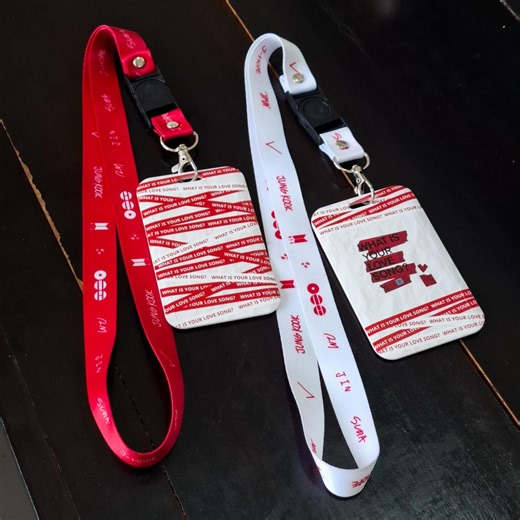 Kpop Red ID Card Holder Lanyard Set – Fan Style Photocard Badge Case - Etsy