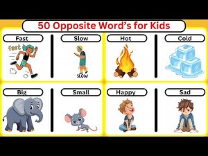 50 Opposite Words for Kids | Educational Video For Toddlers and Preschool | Children Learn Opposites