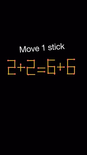 Math Tricks | Move 1 matchstick to make equation true | Brain Test | math puzzle #braintest #mathpuzzle #matchstick #reels | Instagram