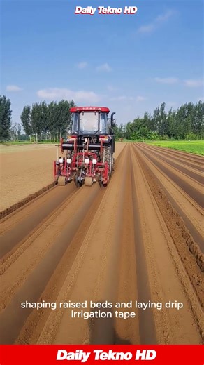 The ULTIMATE Bed Shaper 🚜 Lays Irrigation Too #FarmingTechnology