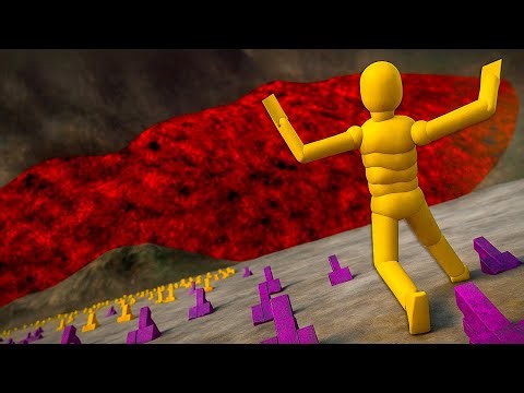 Epic Euphoria Ragdoll Physics! Fall from Pyramid into Magma