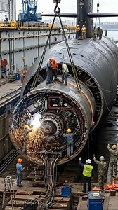 Silent. Massive. Unstoppable. ⚓️🔥 Nuclear submarine repair in dry dock. #SubmarineLife #MilitaryTech #UnderwaterForce #DefensePower #ViralShorts #MustWatch 🌊⚙️ | Apex Aviation