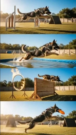 Epic German Shepherd Hybrid Leaps Powerful Jump Training #dog #shorts