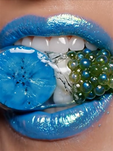 Welcome to the future of ASMR. ❄️💎 Biting into the Neon Arctic. 🎧 The combination of Blue Java Banana and Lime Caviar is a frozen dream. Can you feel the chill? 🧊✨ ​#NeonArctic #FrozenGlow #BlueJavaBanana #FutureASMR #IceBlueLips