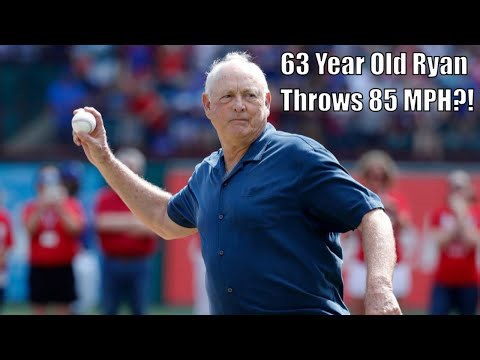 Nolan Ryan Throws an 85 MPH First Pitch as a 63 Year Old